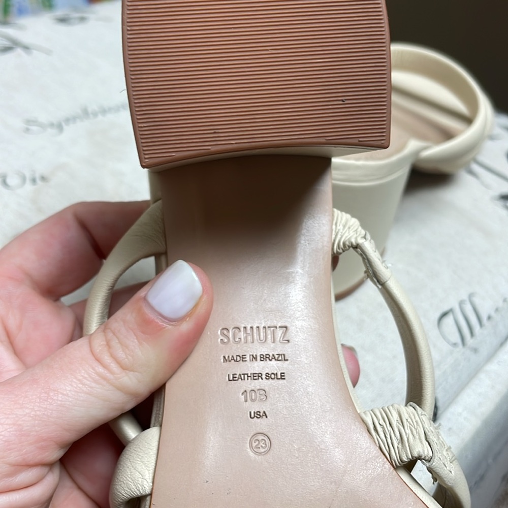 Schutz Olly Mid Block Nappa Leather Sandal - Picture 4 of 9